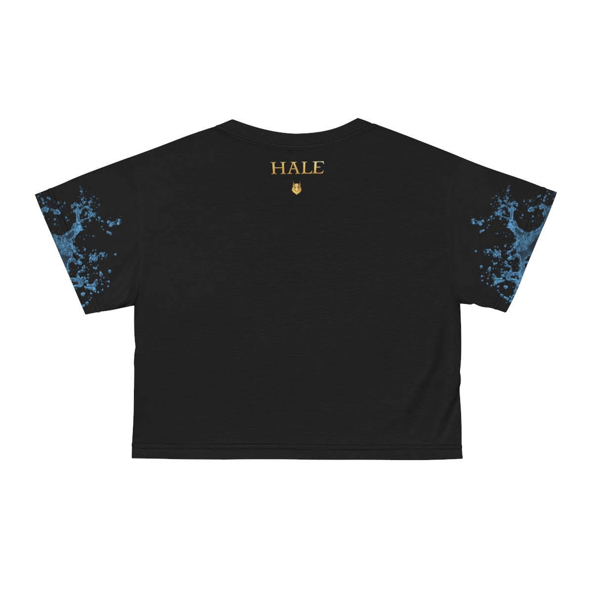 Juniors'  Graphic Siren Crop Top Short Sleeve T- Shirt  - Black-HALE